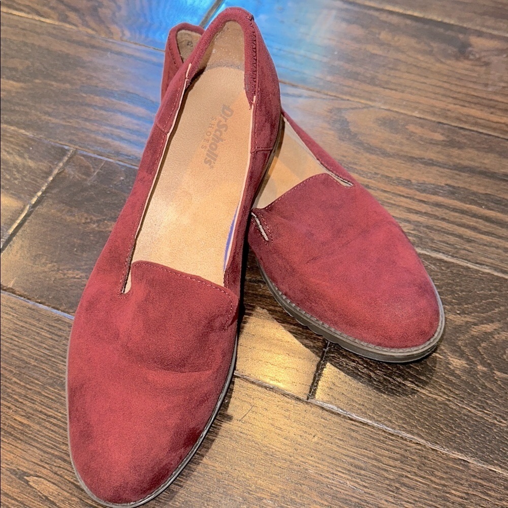 Dr Scholls burgundy slip on loafers size 8